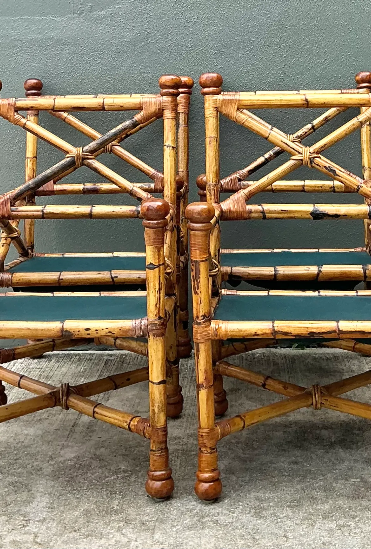 Vintage Bamboo X-Backdining Chairs - Set of 4 — additional photo 7