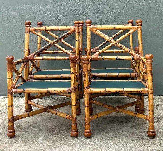 Vintage Bamboo X-Backdining Chairs - Set of 4 — additional photo 7