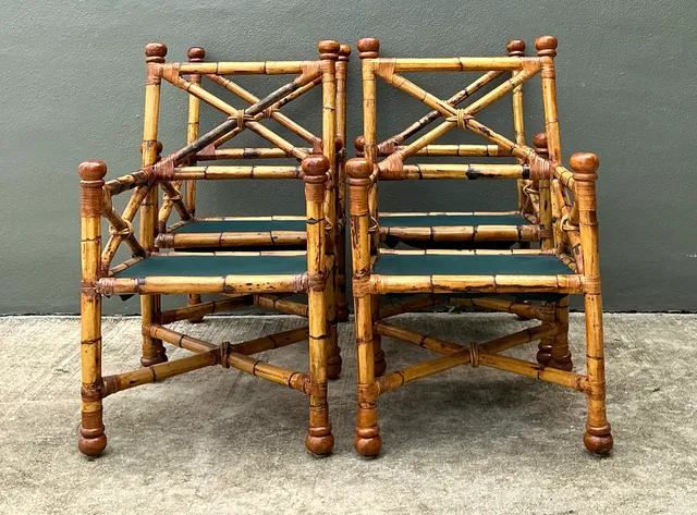 Vintage Bamboo X-Backdining Chairs - Set of 4 — additional photo 1