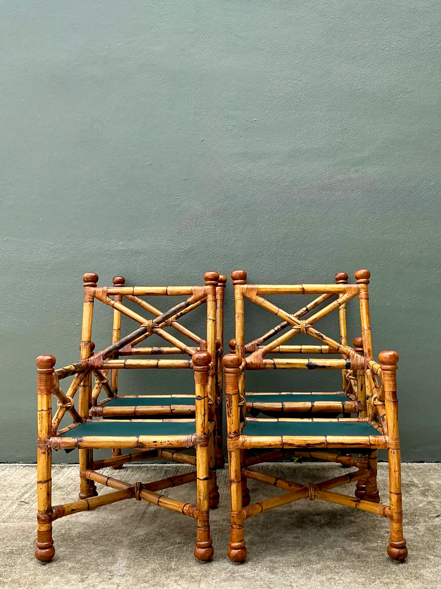 Vintage Bamboo X-Backdining Chairs - Set of 4 — additional photo 4