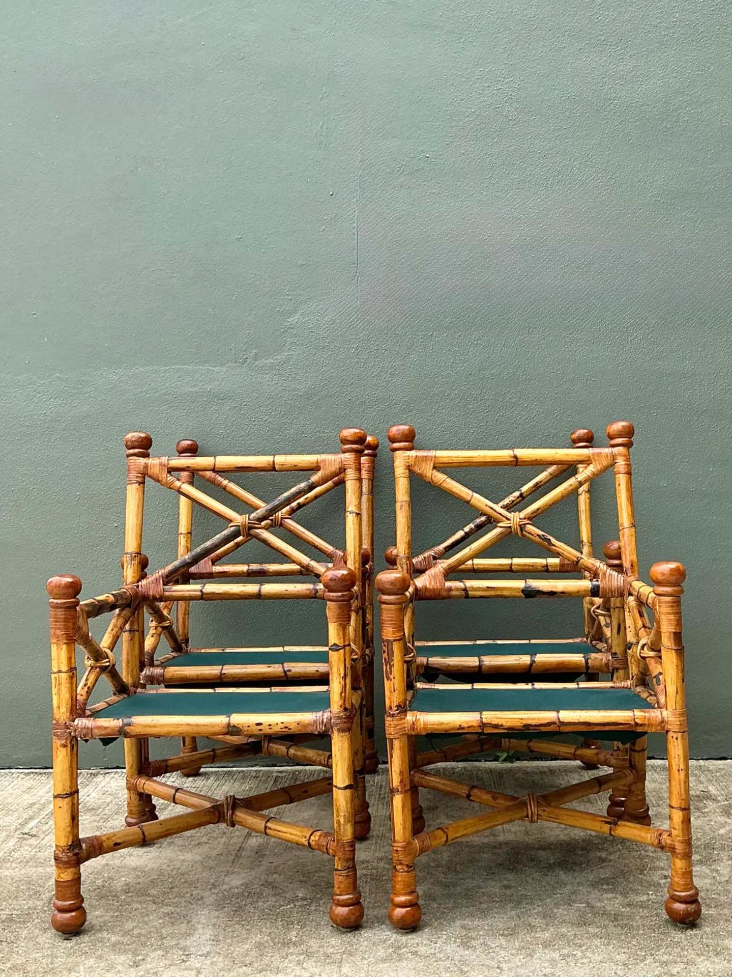 Vintage Bamboo X-Backdining Chairs - Set of 4 — additional photo 6