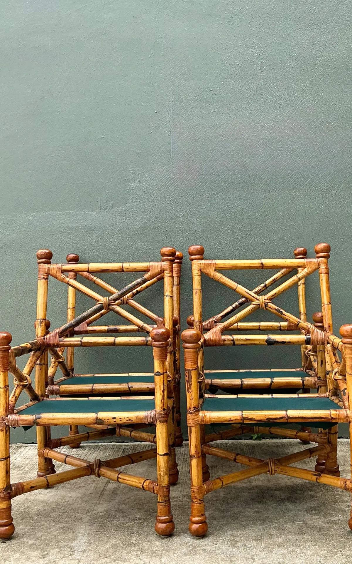Vintage Bamboo X-Backdining Chairs - Set of 4 — additional photo 6