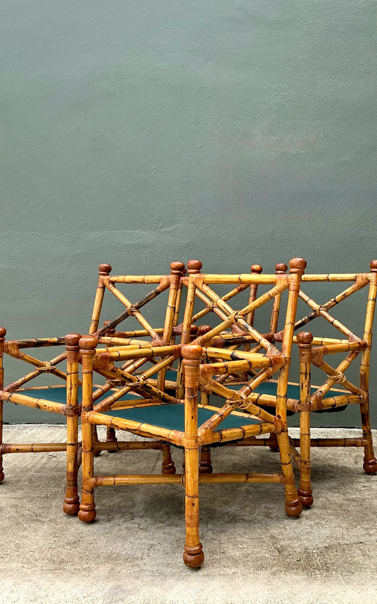 Vintage Bamboo X-Backdining Chairs - Set of 4 — additional photo 5