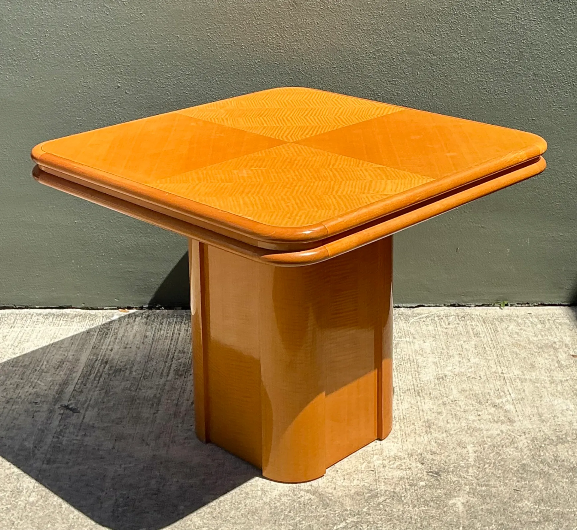Vintage Geometric Wood Extendable Game Table — additional photo 2