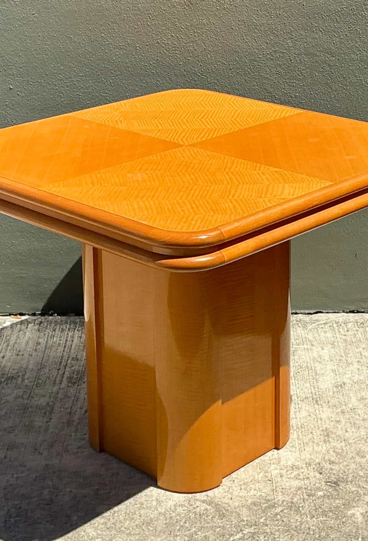 Vintage Geometric Wood Extendable Game Table — additional photo 2