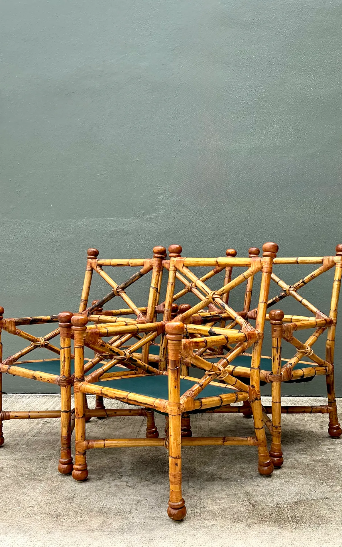 Vintage Bamboo X-Backdining Chairs - Set of 4 — additional photo 8
