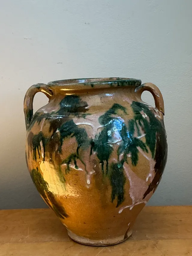 Vintage Multicolor Glazed Pottery Vase — additional photo 7