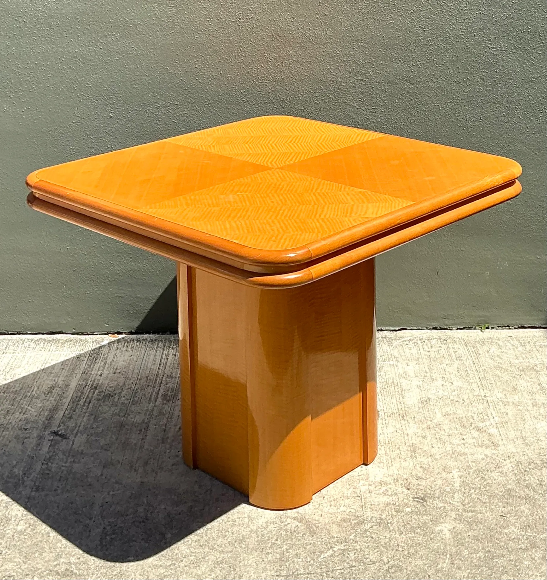Vintage Geometric Wood Extendable Game Table — additional photo 4