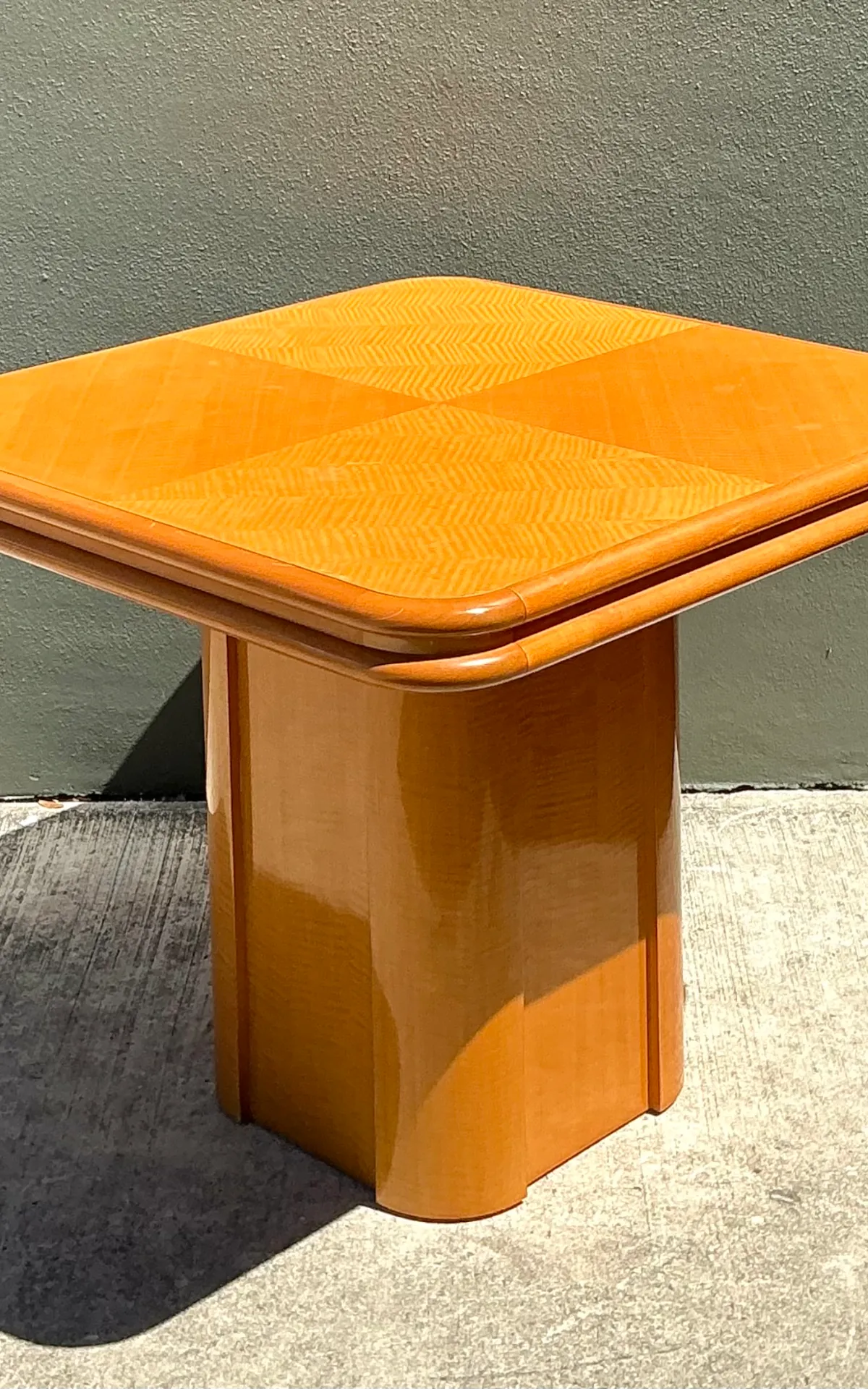 Vintage Geometric Wood Extendable Game Table — additional photo 4