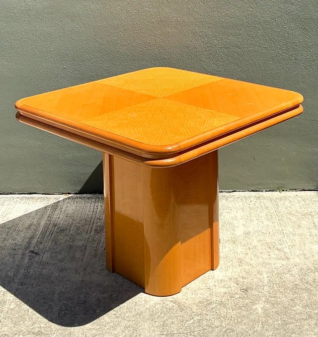 Vintage Geometric Wood Extendable Game Table — additional photo 4