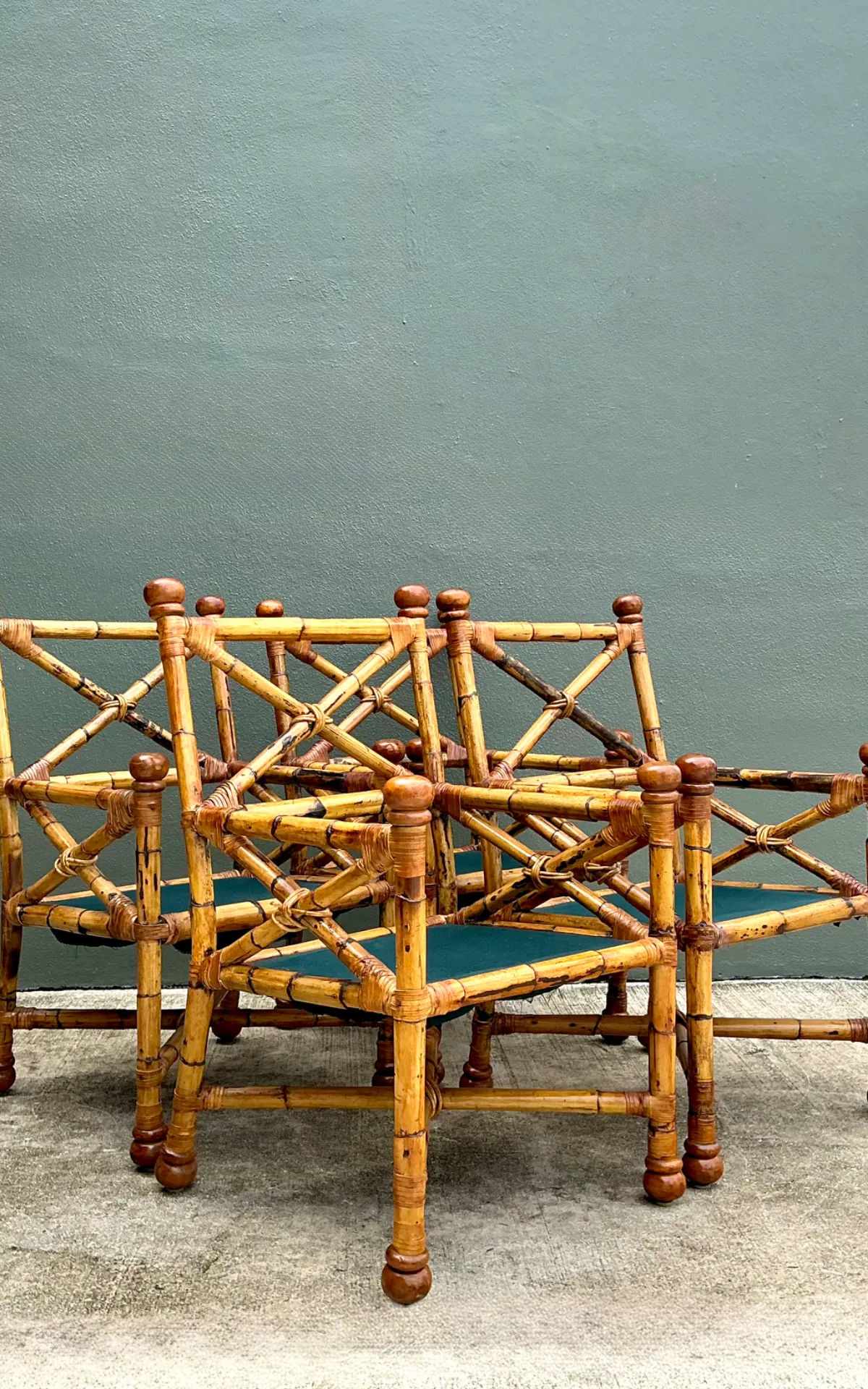 Vintage Bamboo X-Backdining Chairs - Set of 4 — additional photo 2