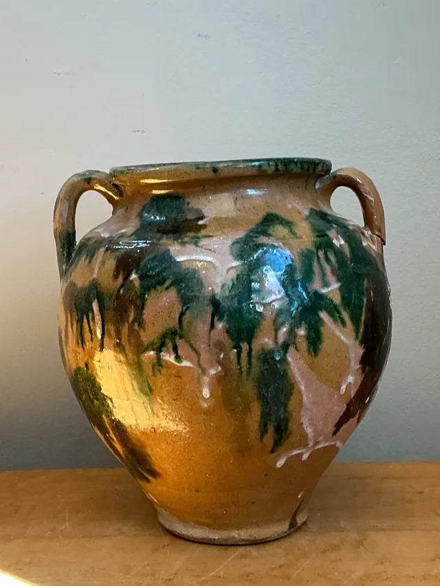 Vintage Multicolor Glazed Pottery Vase — additional photo 6