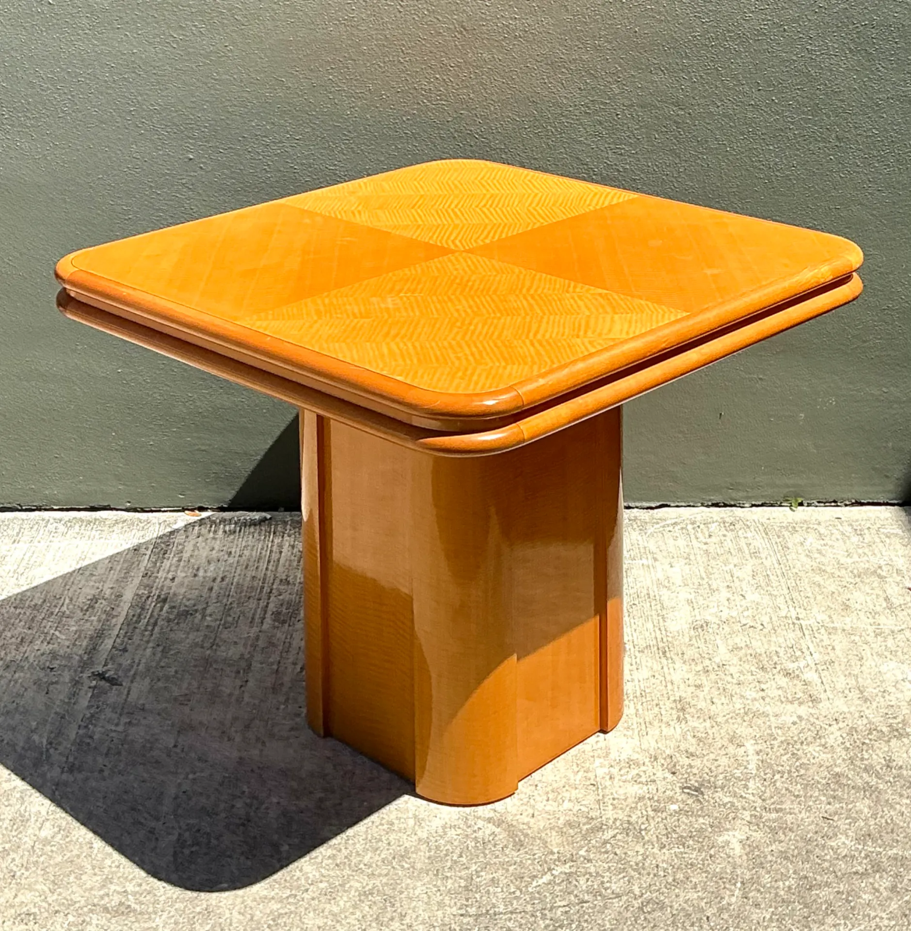 Vintage Geometric Wood Extendable Game Table — additional photo 8