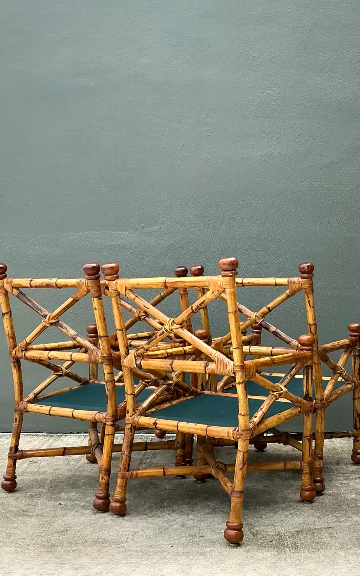 Vintage Bamboo X-Backdining Chairs - Set of 4 — additional photo 3