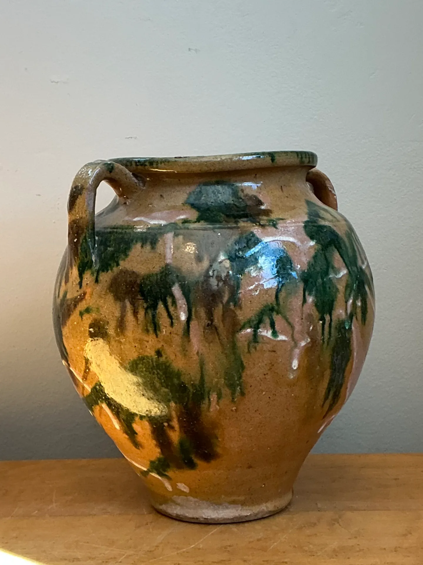 Vintage Multicolor Glazed Pottery Vase — additional photo 3