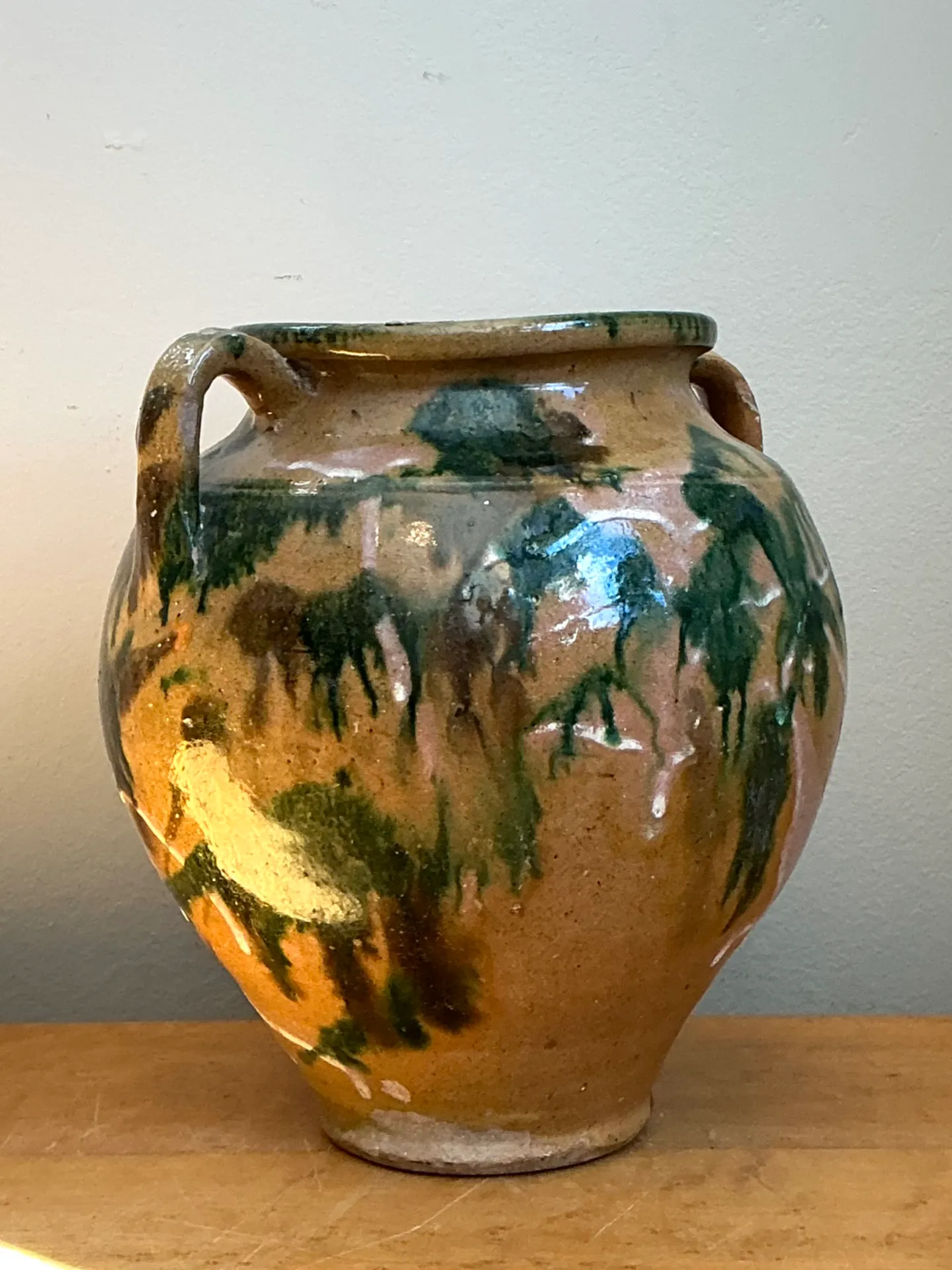 Vintage Multicolor Glazed Pottery Vase — additional photo 1