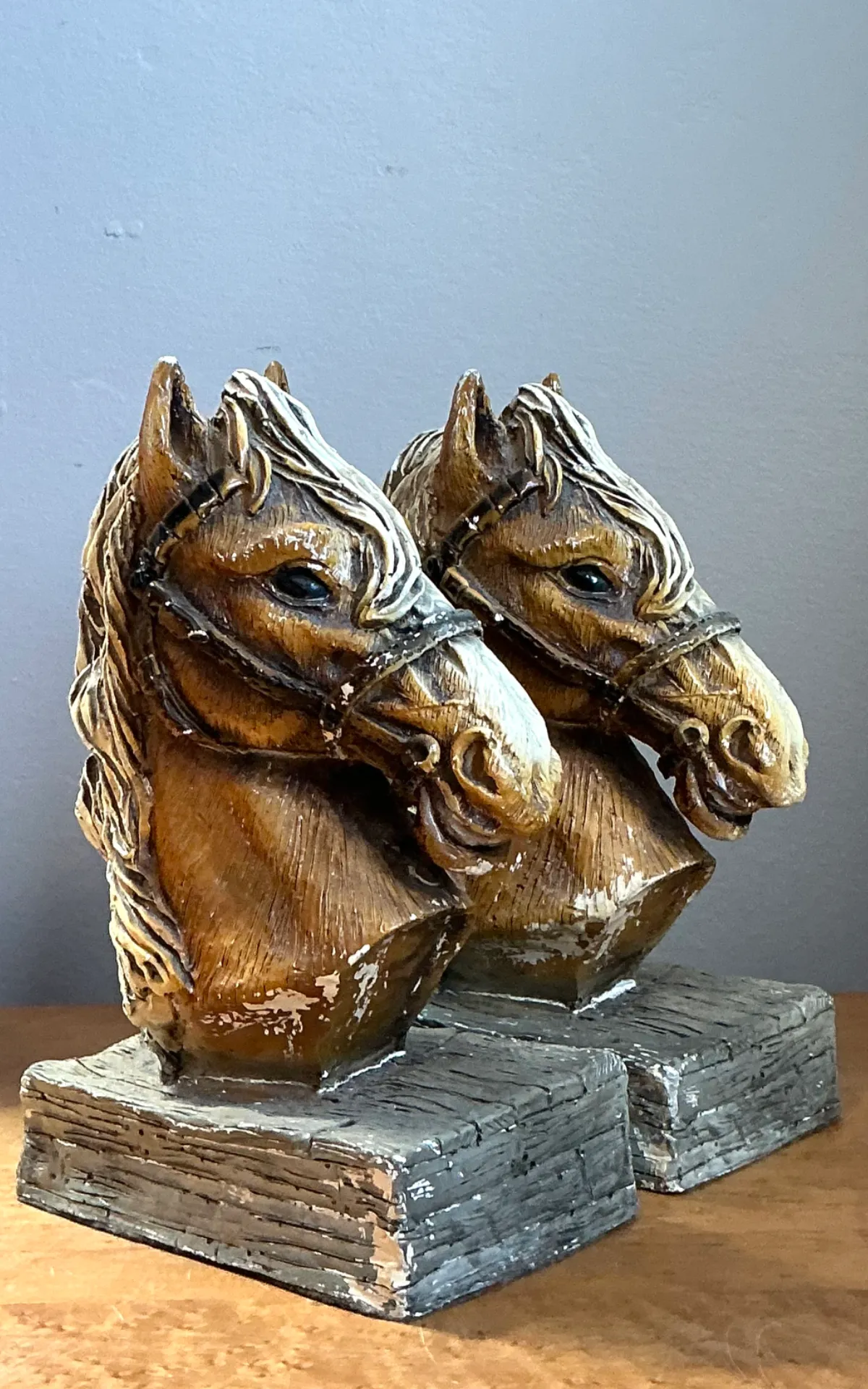 Vintage Horse Head Plaster Bookends - Pair — additional photo 4