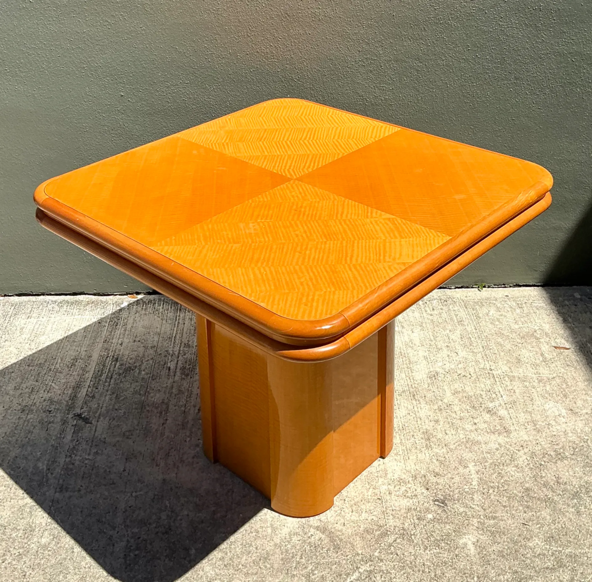 Vintage Geometric Wood Extendable Game Table — additional photo 1