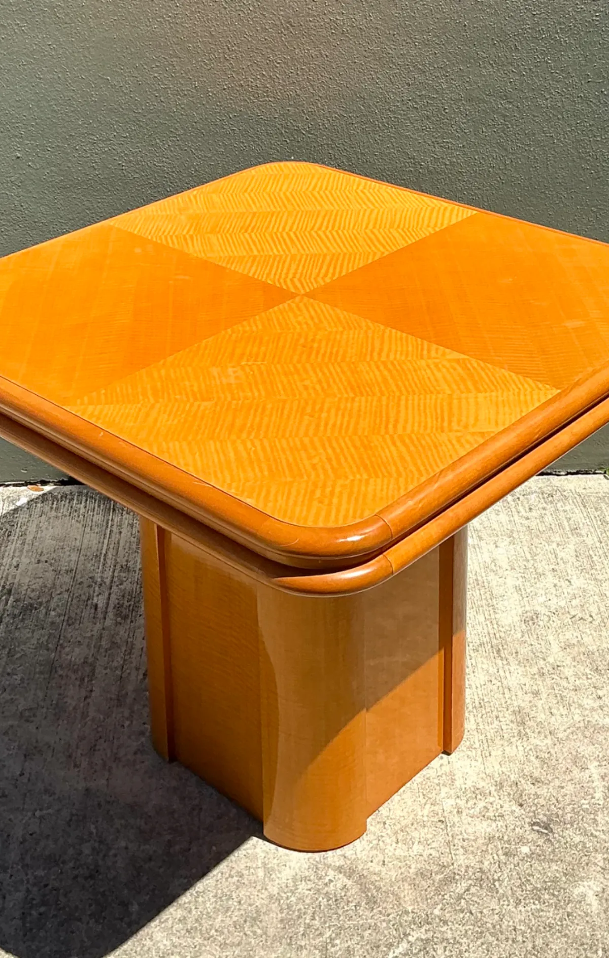 Vintage Geometric Wood Extendable Game Table — additional photo 1