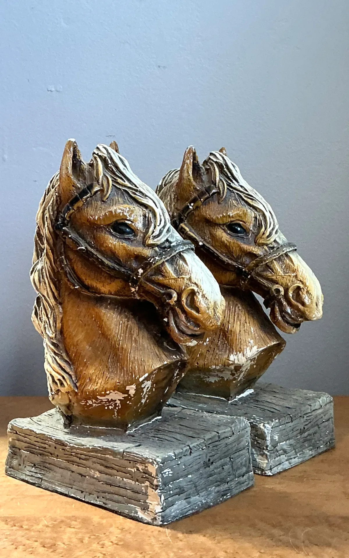 Vintage Horse Head Plaster Bookends - Pair — additional photo 7