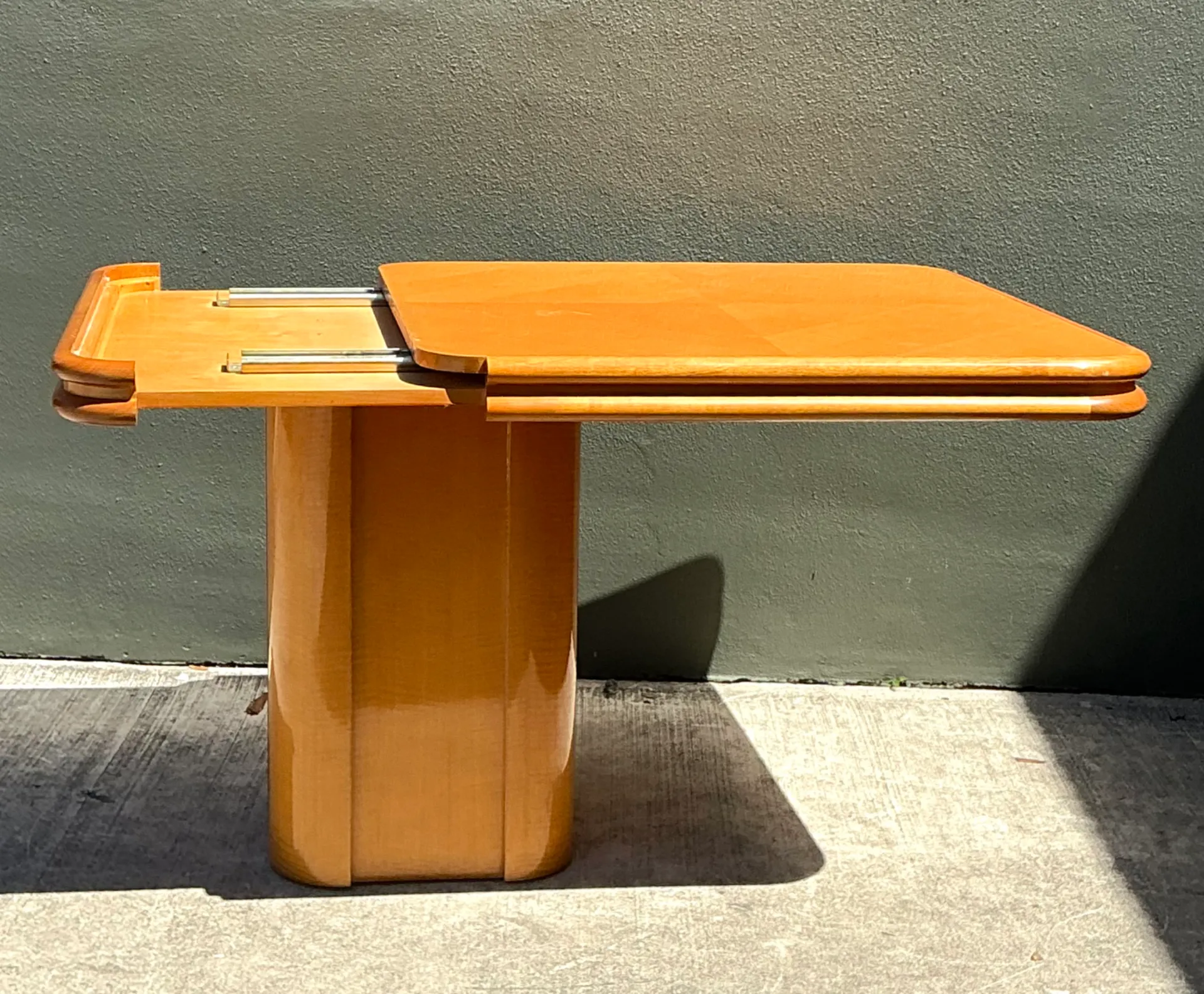 Vintage Geometric Wood Extendable Game Table — additional photo 3