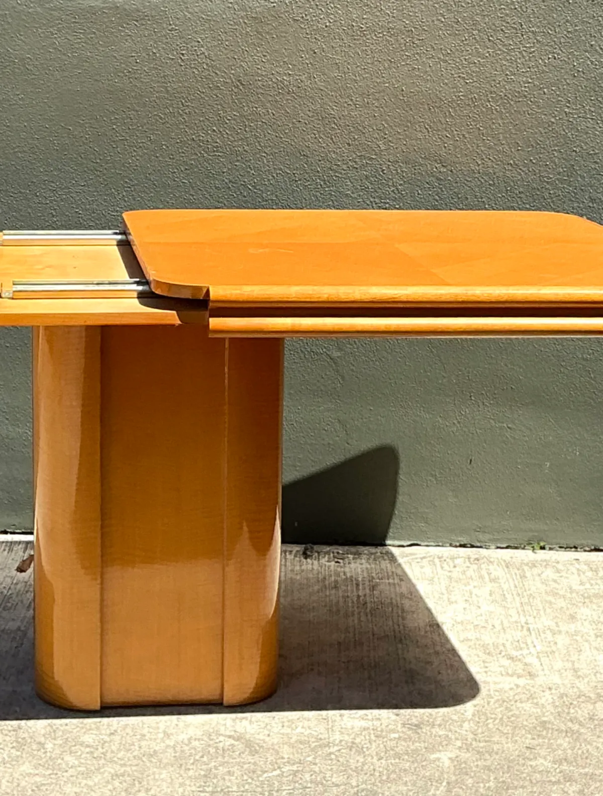Vintage Geometric Wood Extendable Game Table — additional photo 3