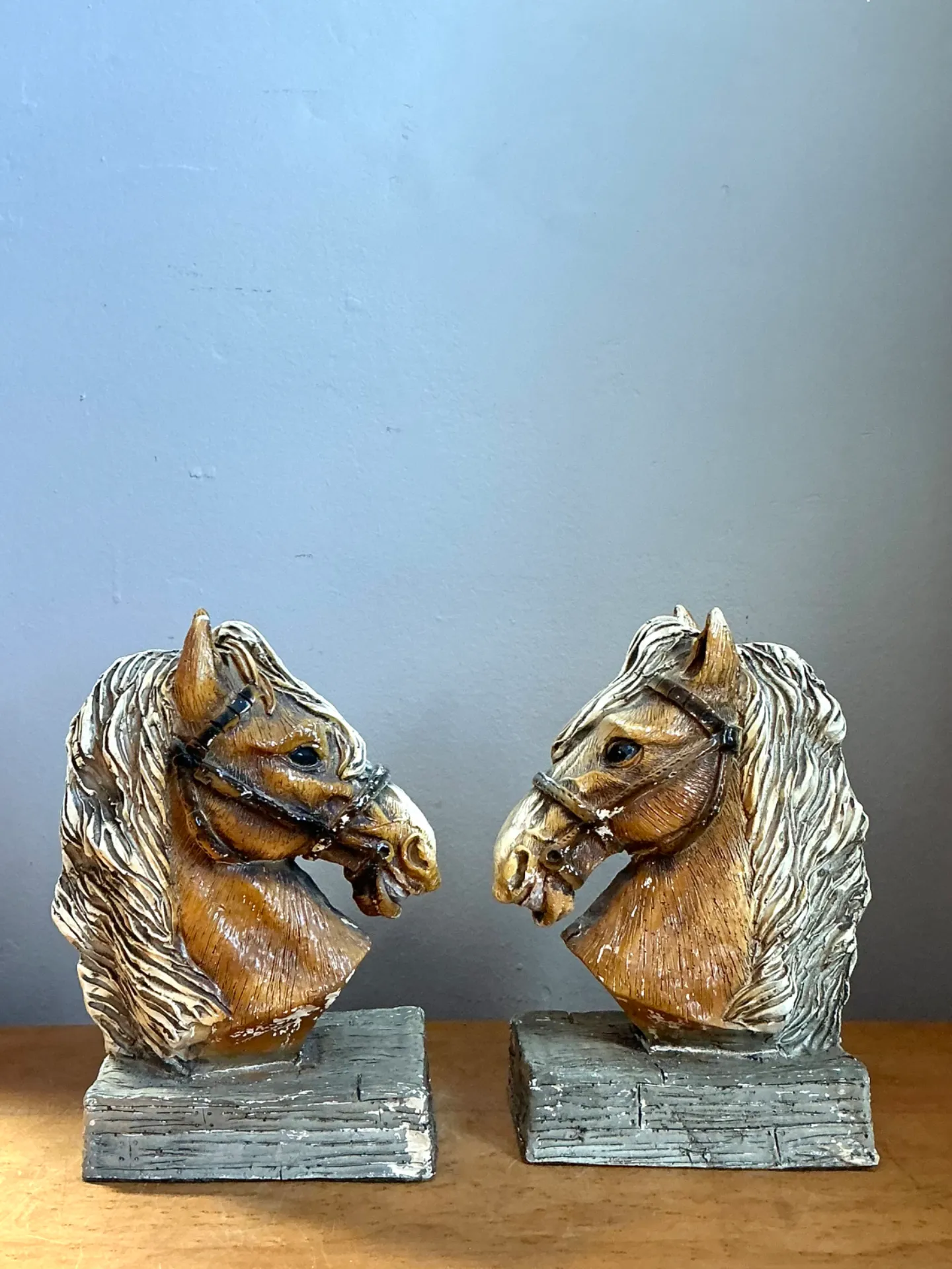 Vintage Horse Head Plaster Bookends - Pair — additional photo 5