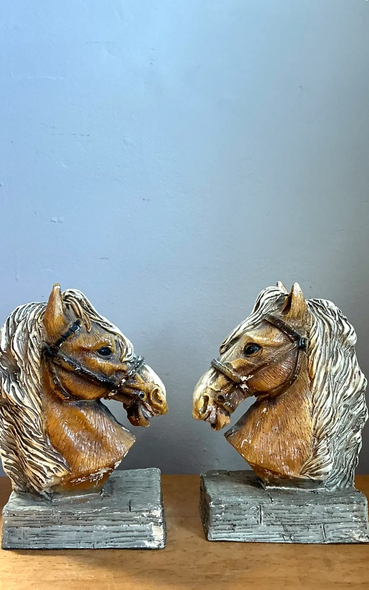 Vintage Horse Head Plaster Bookends - Pair — additional photo 5