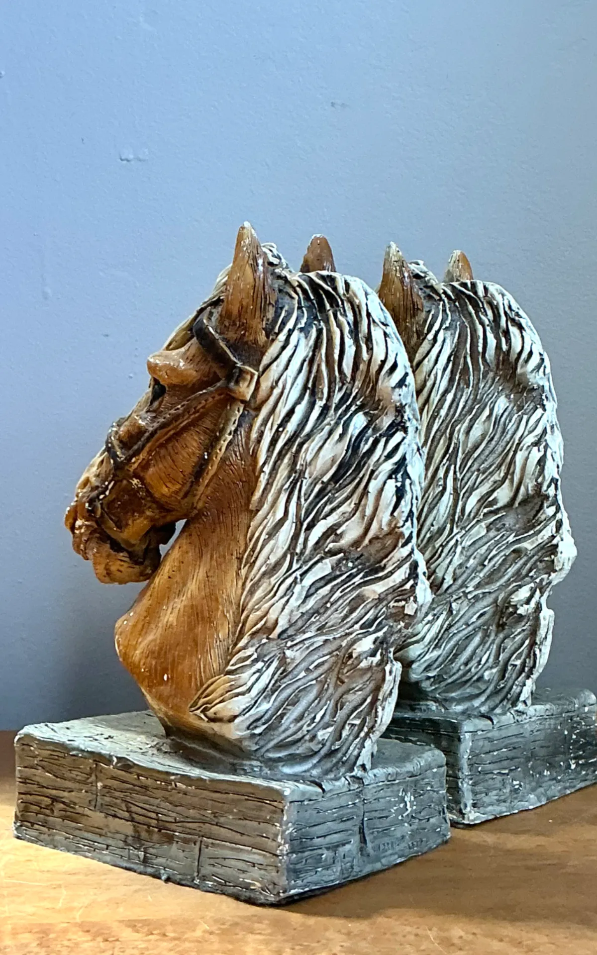 Vintage Horse Head Plaster Bookends - Pair — additional photo 6
