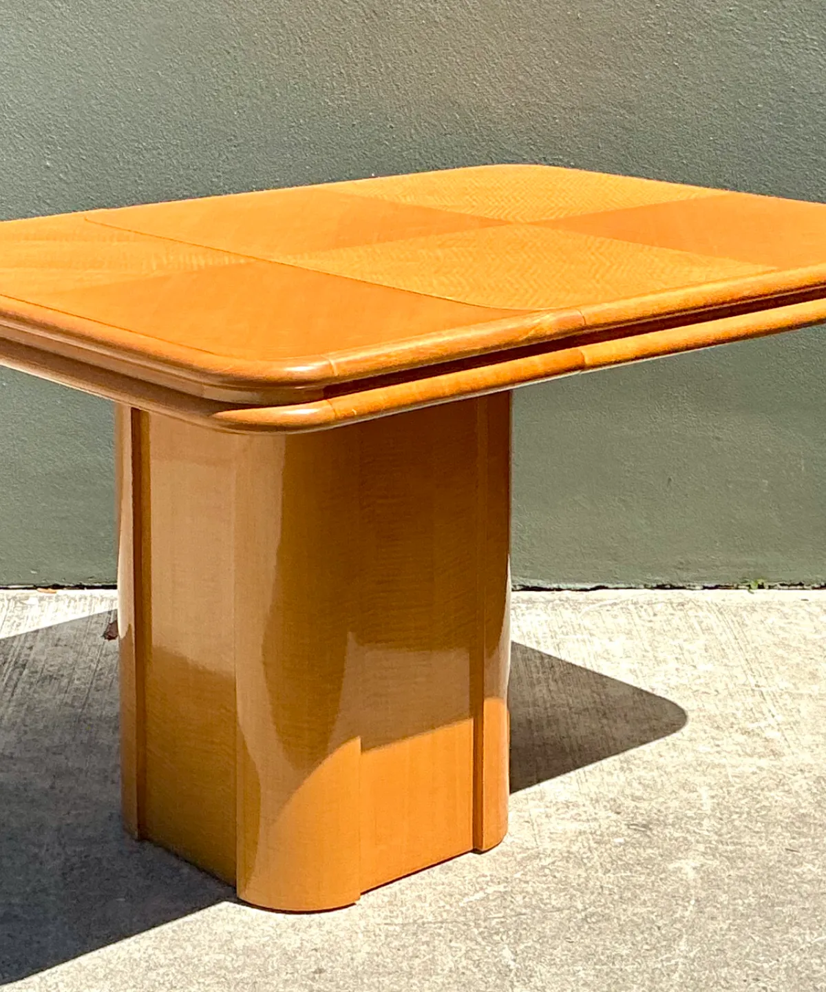 Vintage Geometric Wood Extendable Game Table — additional photo 7