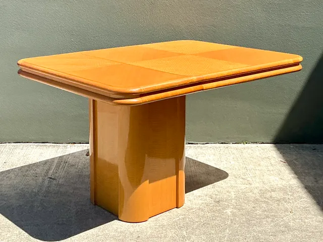 Vintage Geometric Wood Extendable Game Table — additional photo 7