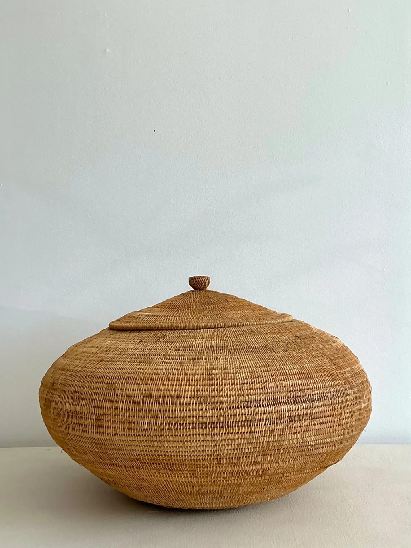 Vintage Natural Fiber Covered Basket — additional photo 4