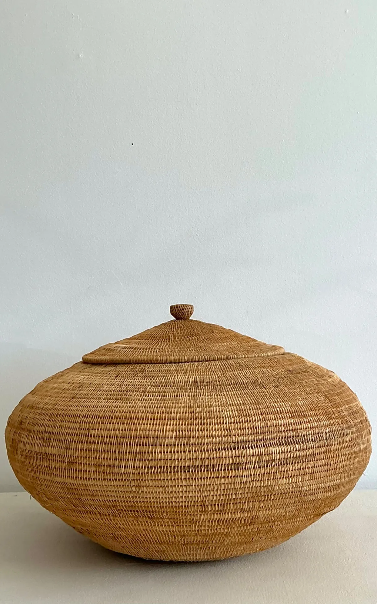 Vintage Natural Fiber Covered Basket — additional photo 4