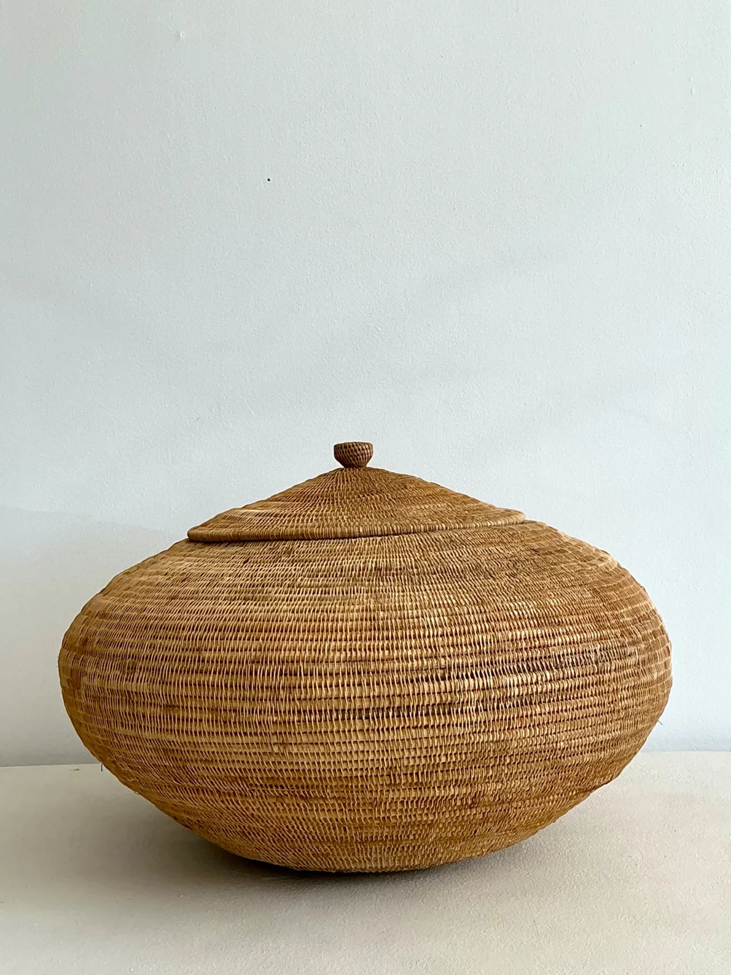 Vintage Natural Fiber Covered Basket — additional photo 5