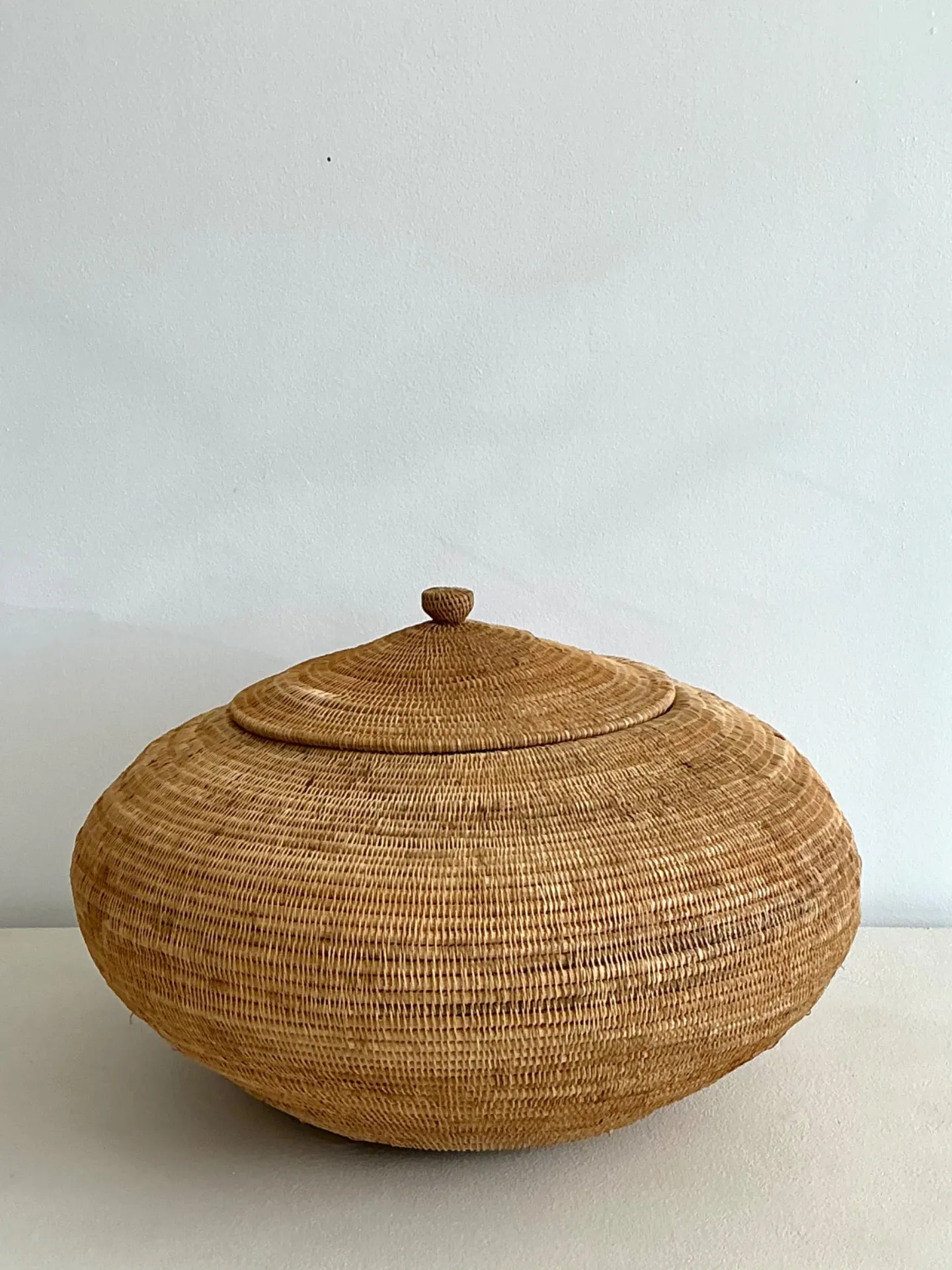 Vintage Natural Fiber Covered Basket — additional photo 7