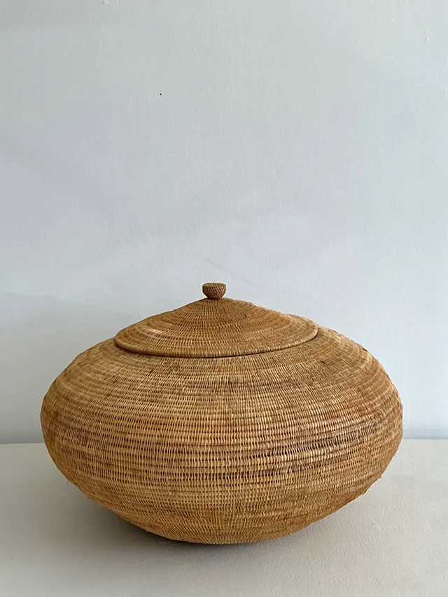 Vintage Natural Fiber Covered Basket — additional photo 8