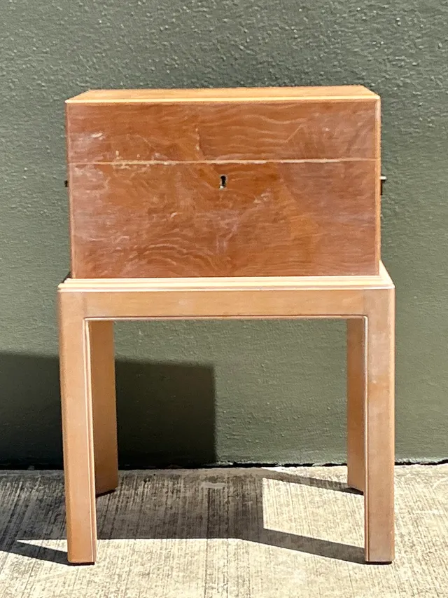 Chapman Italian Vintage Burl Trunk Drinks Table — additional photo 4