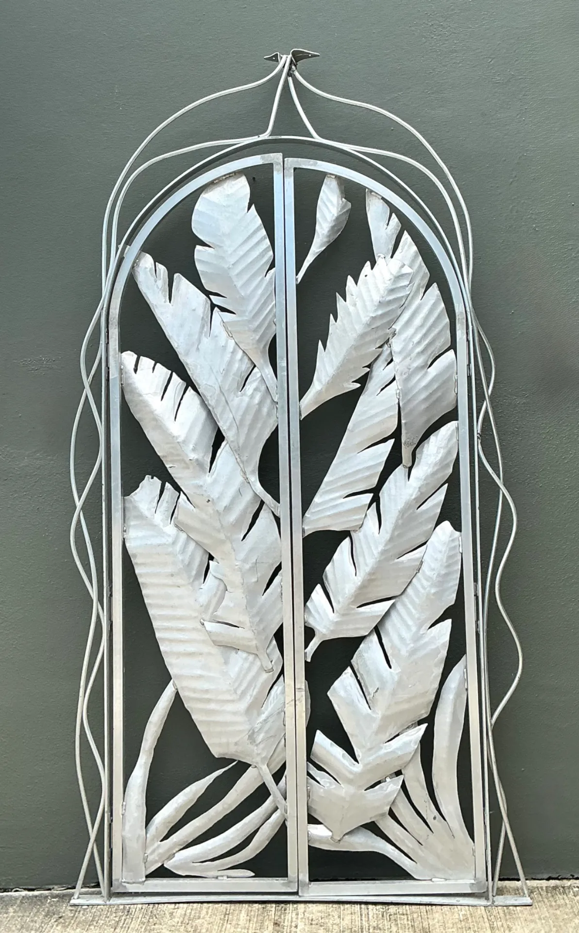 Vintage Cut Aluminum Palm Frond Gates — additional photo 3