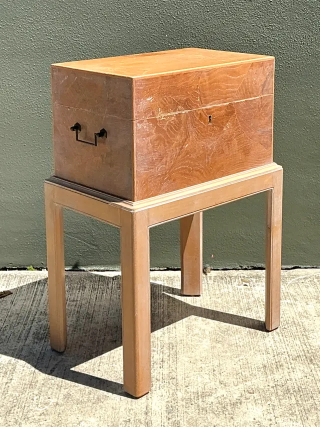 Chapman Italian Vintage Burl Trunk Drinks Table — additional photo 5