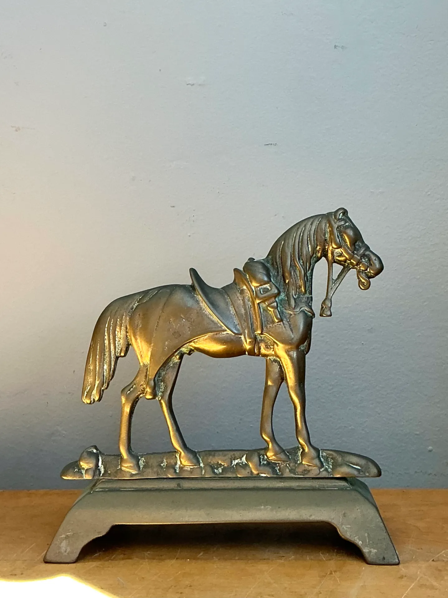 Vintage Brass Horse Door Stop — additional photo 2