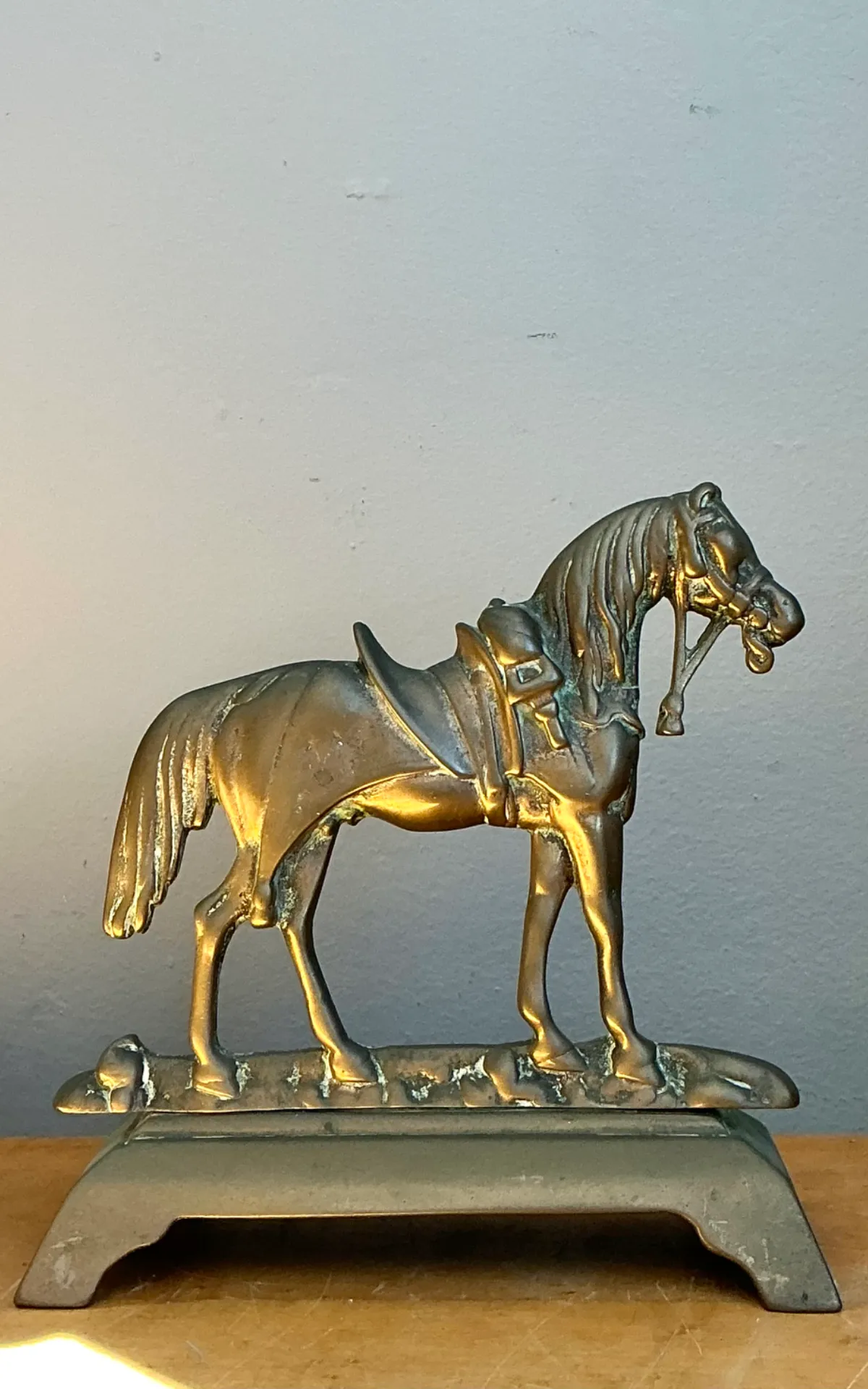 Vintage Brass Horse Door Stop — additional photo 2