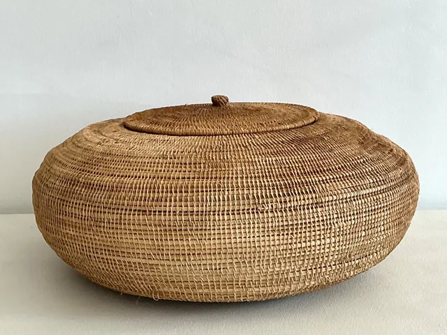 Vintage Woven Natural Fiber Basket — additional photo 3