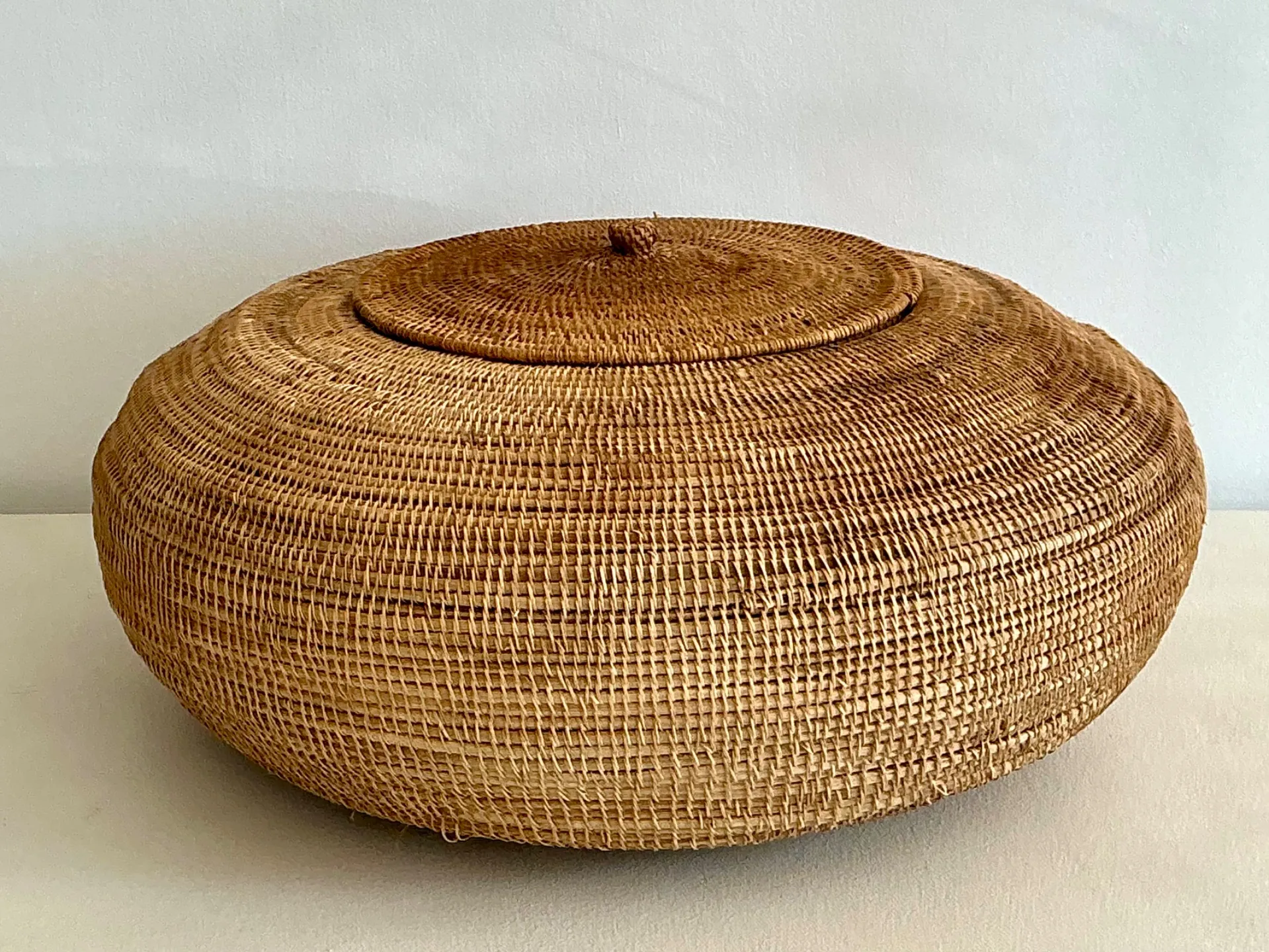 Vintage Woven Natural Fiber Basket — additional photo 1
