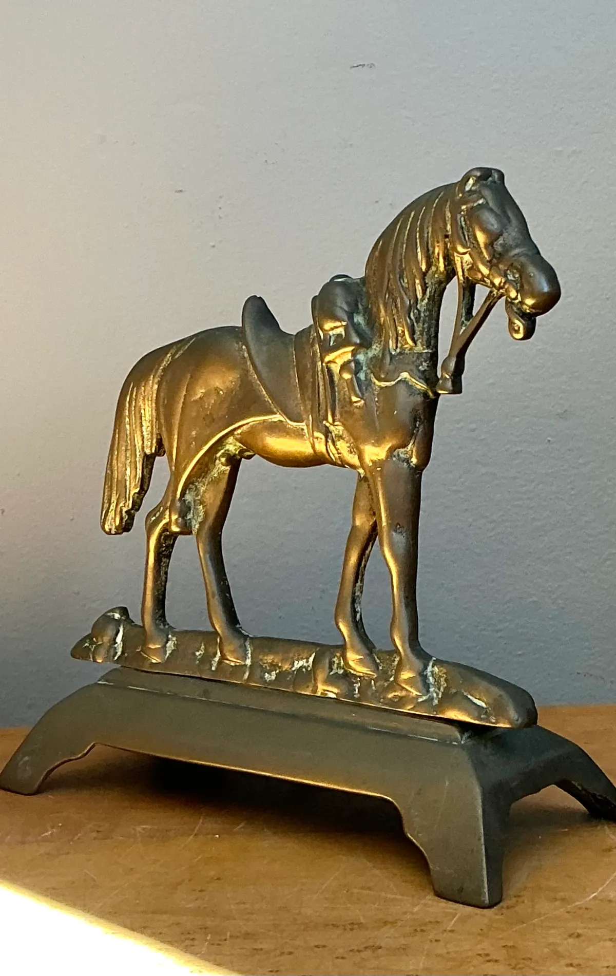 Vintage Brass Horse Door Stop — additional photo 5