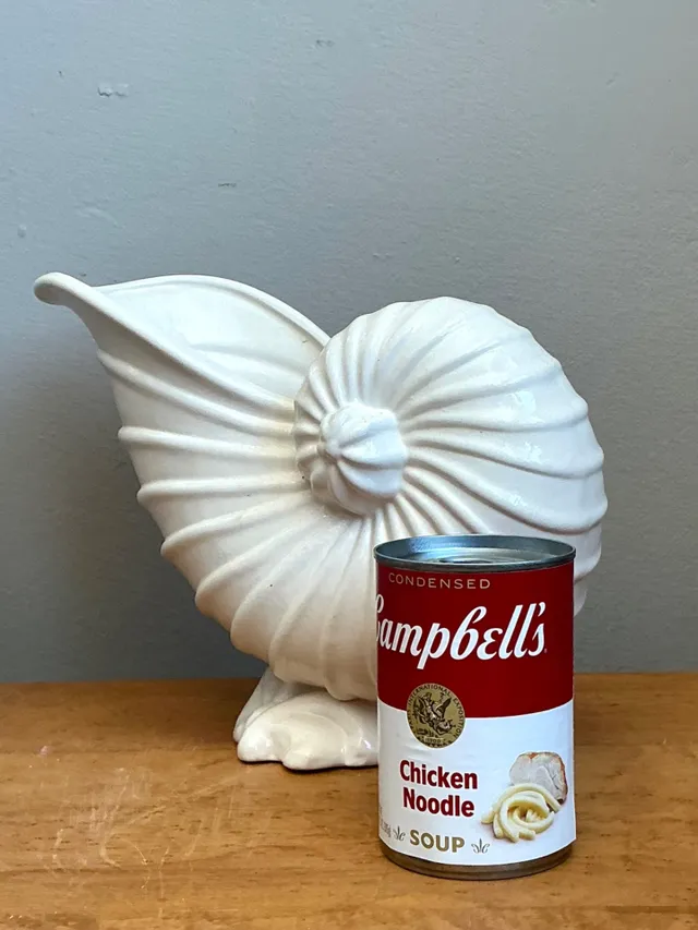 Vintage White Nautilus Form Ceramic Vase — additional photo 1