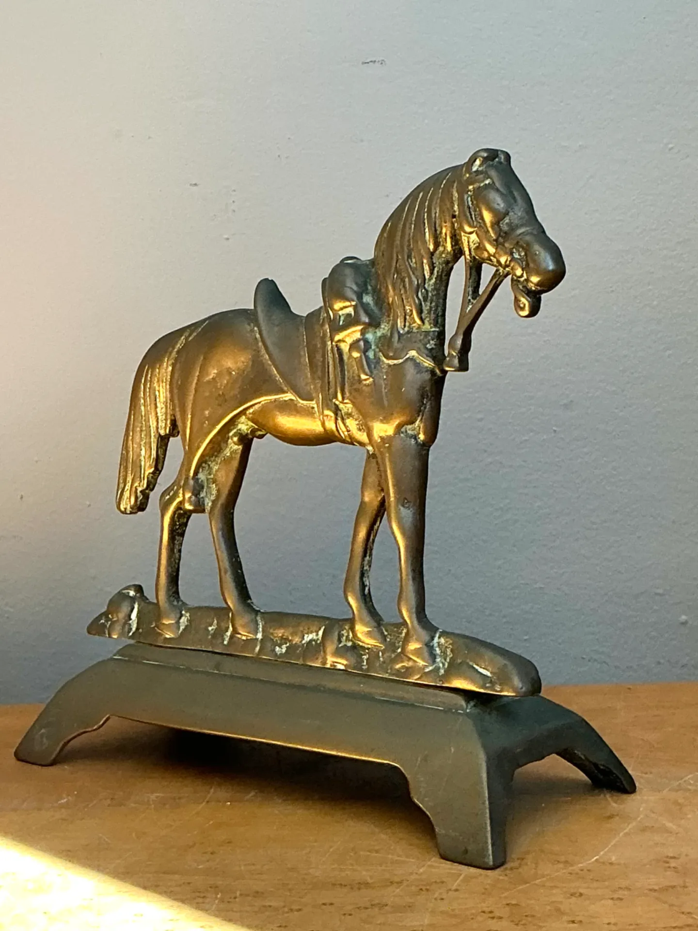 Vintage Brass Horse Door Stop — additional photo 3