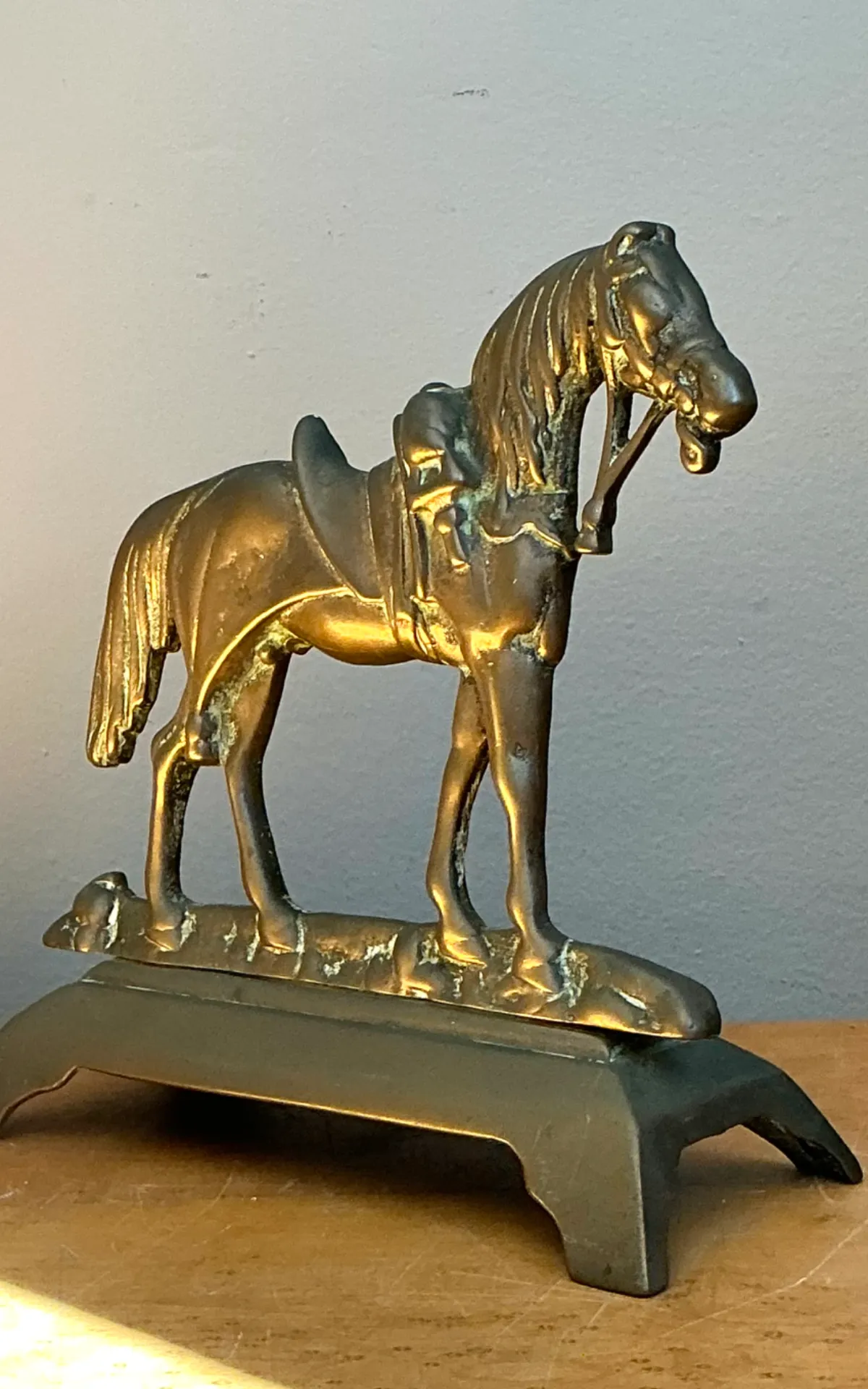 Vintage Brass Horse Door Stop — additional photo 3