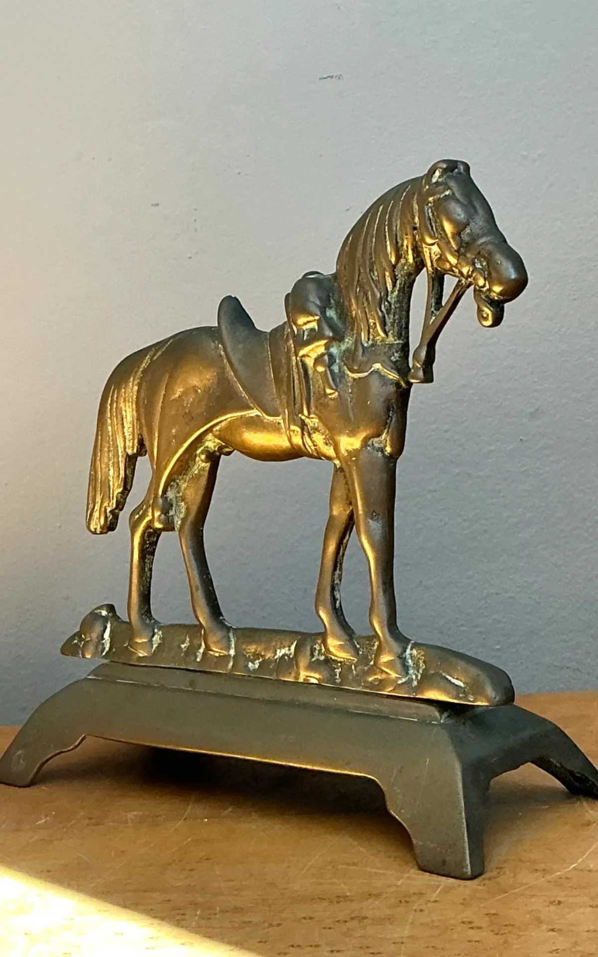 Vintage Brass Horse Door Stop — additional photo 1