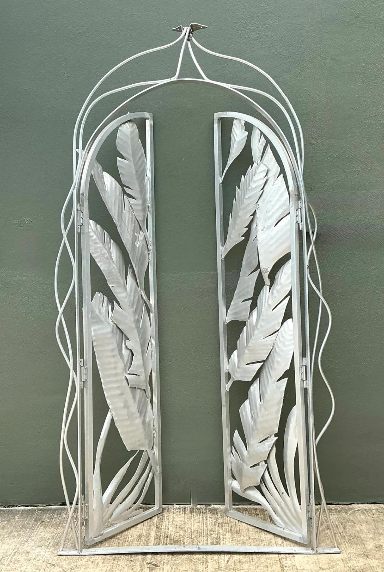 Vintage Cut Aluminum Palm Frond Gates — additional photo 2