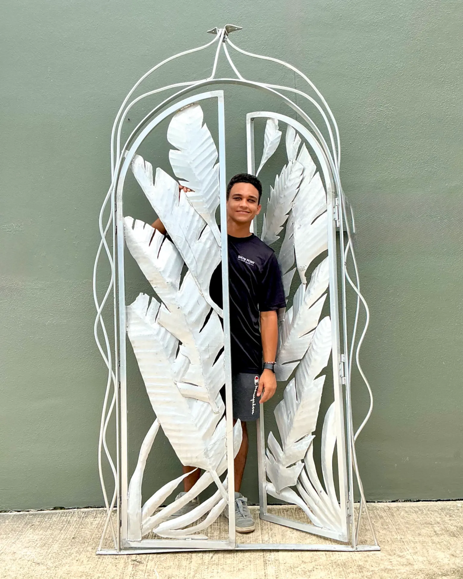 Vintage Cut Aluminum Palm Frond Gates — additional photo 6